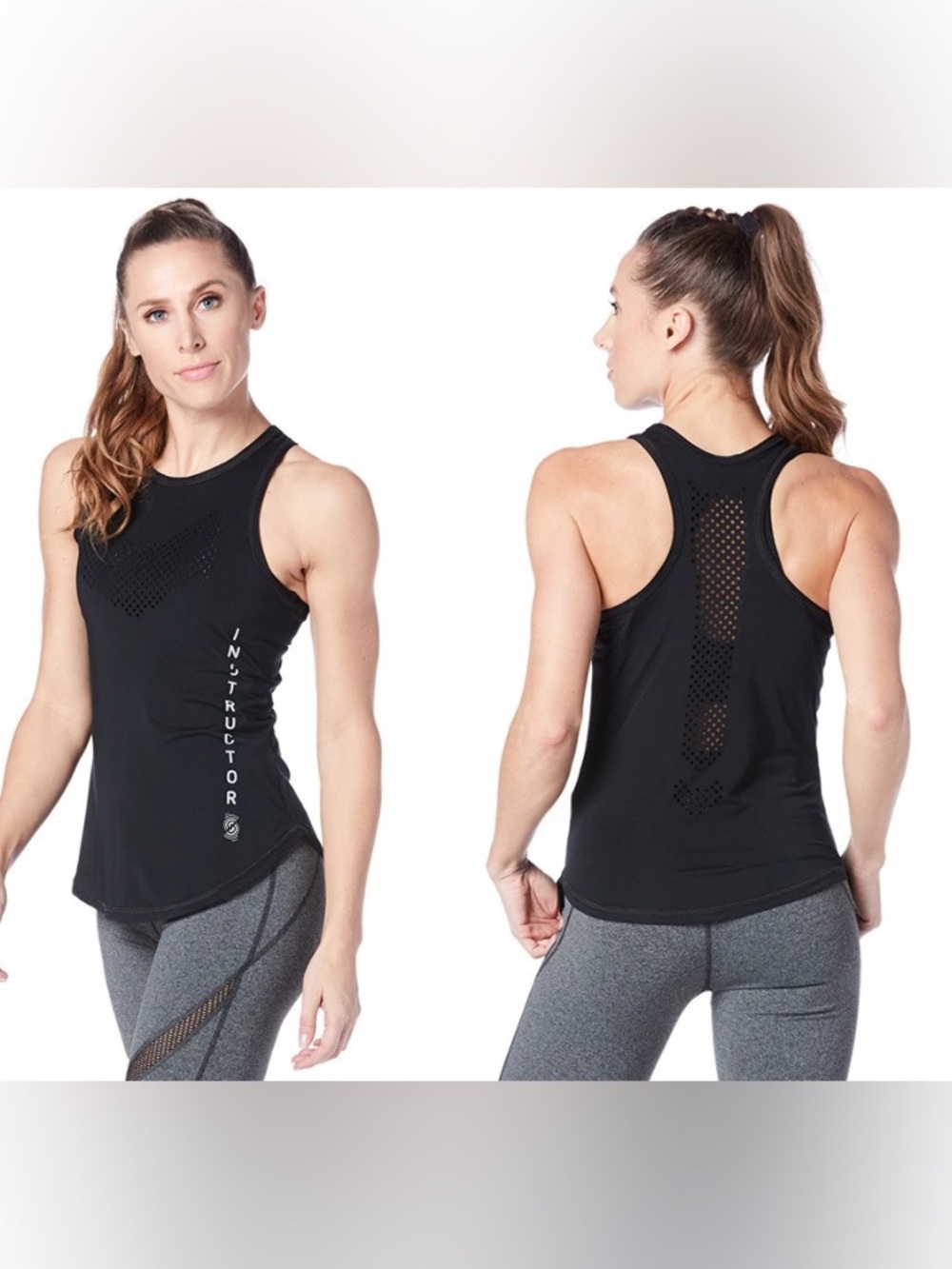 Zumba Fitness Strong Nation Black Racerback Performance Tank dri fit Medium NWT